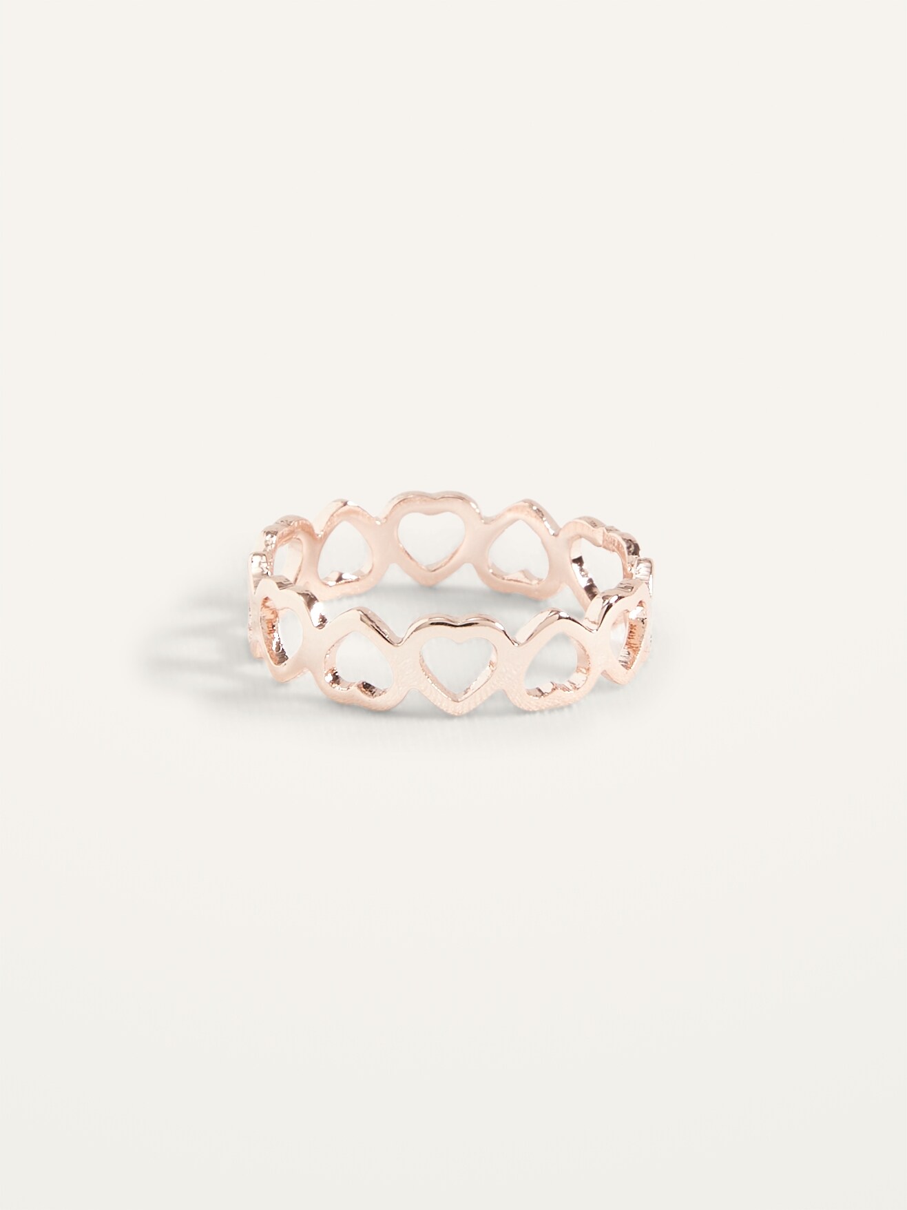 Rose-Gold-Toned Heart Ring for Women