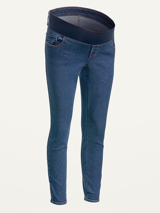 Image number 4 showing, Maternity Front Low-Panel Rockstar Super Skinny Jeans
