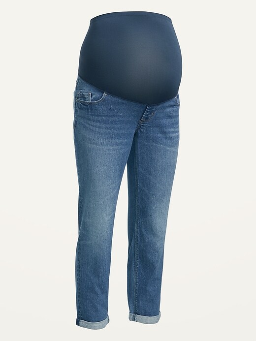 Image number 4 showing, Maternity Full Panel Boyfriend Straight Jeans