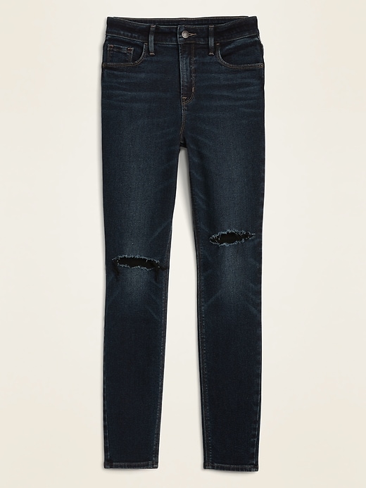 Image number 4 showing, High-Waisted Rockstar Super Skinny Ripped Jeans for Women