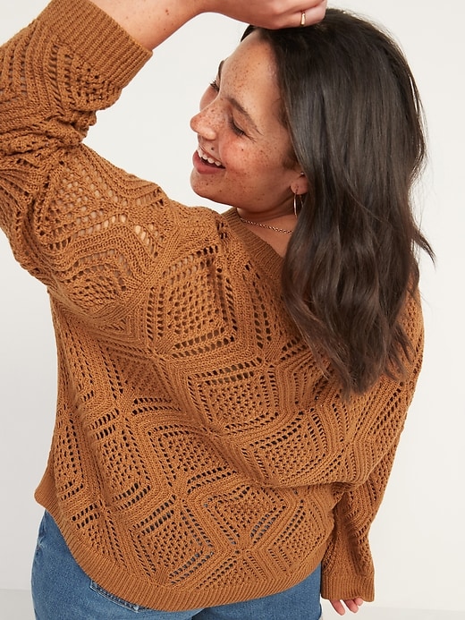 Image number 2 showing, Pointelle Plus-Size Boatneck Sweater