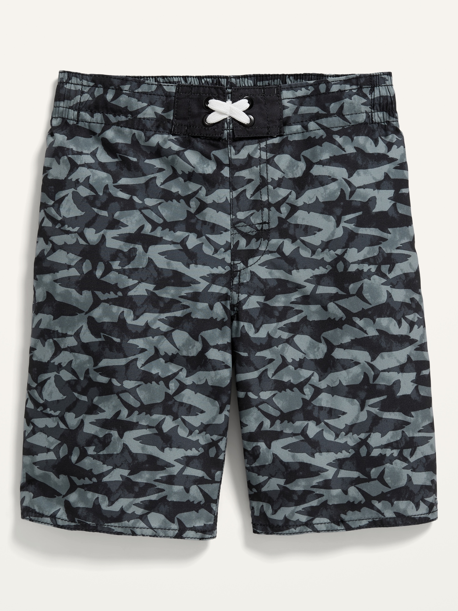 Shark-Print Swim Trunks for Boys