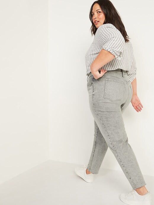 Image number 2 showing, High-Waisted Secret-Smooth Pockets O.G. Straight Plus-Size Button-Fly Jeans