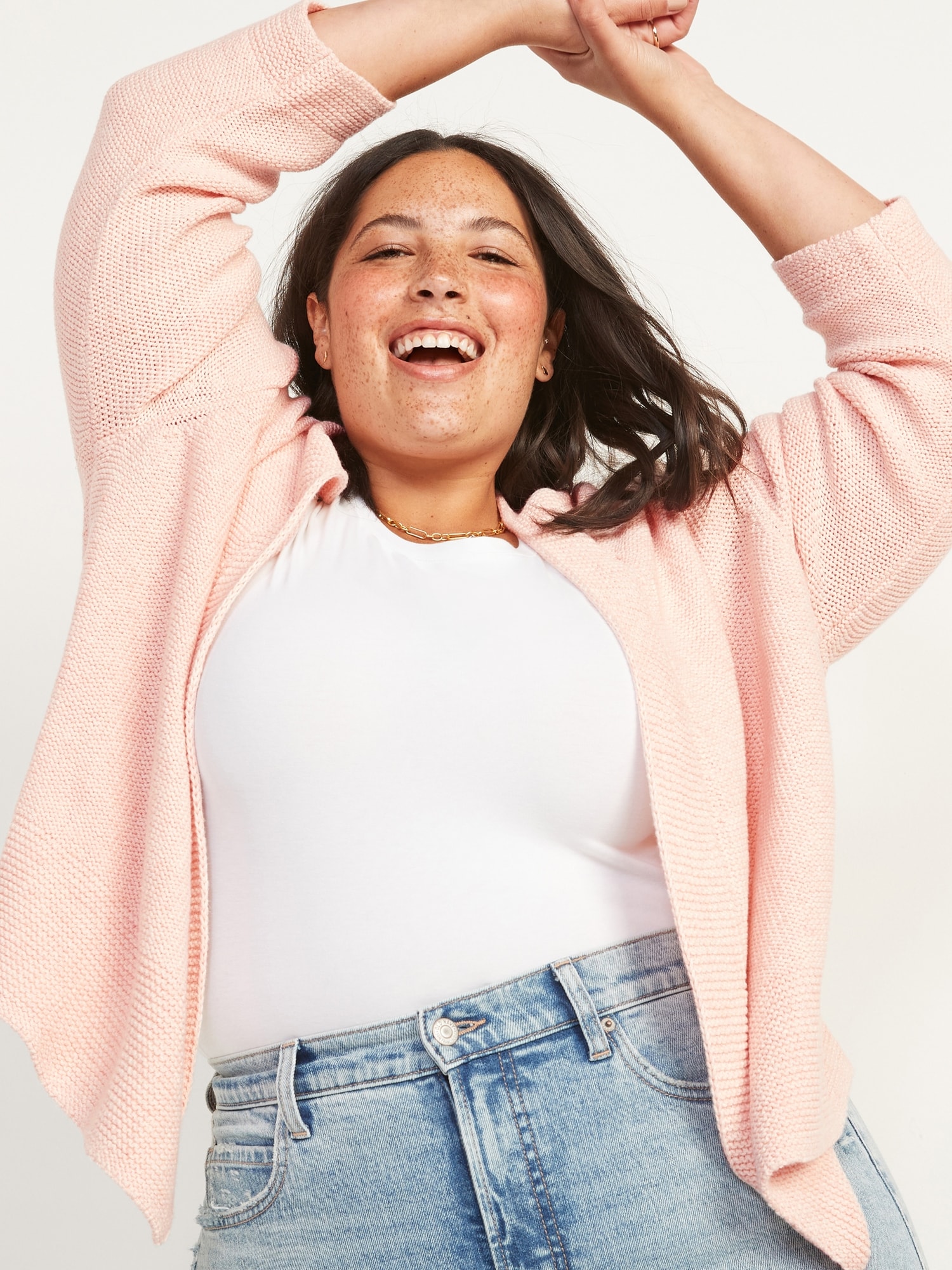 plus size open front sweater