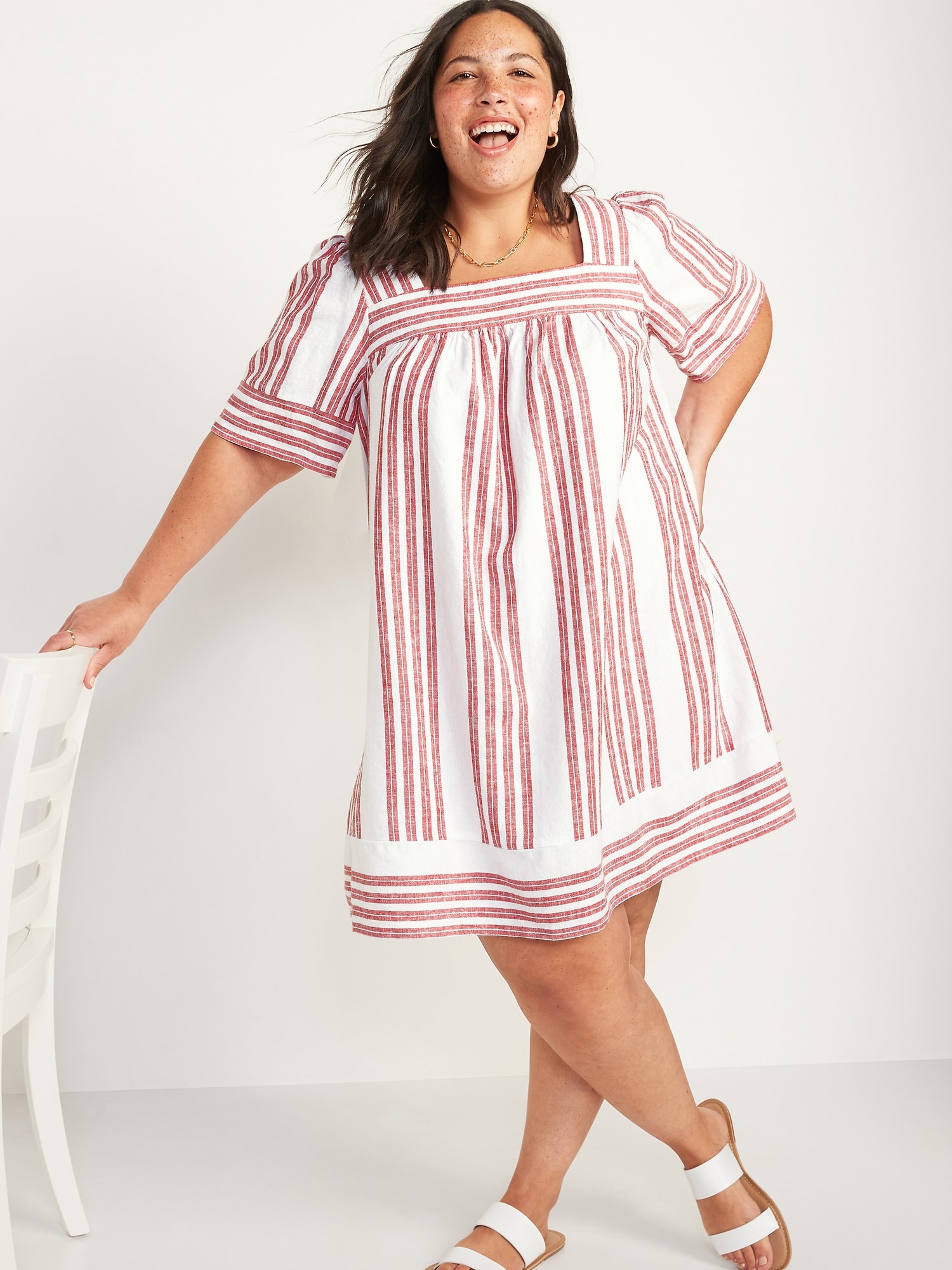 Plus store striped dress