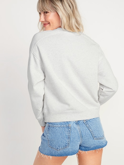 Image number 2 showing, Lace-Up Crew-Neck Sweatshirt for Women