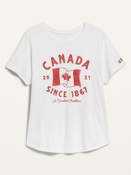 View large product image 2 of 2. 2021 Canada Flag  Graphic Plus-Size Tee