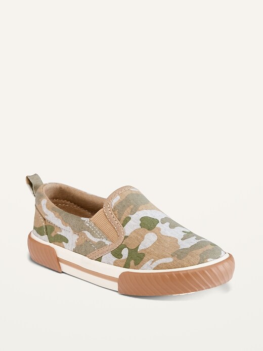 Unisex Camo-Print Canvas Slip-Ons for Toddler | Old Navy