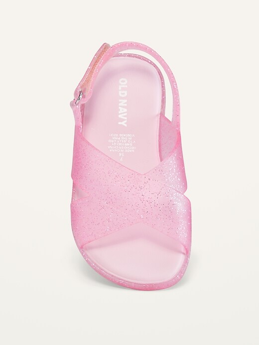 Voir une image plus grande du produit 2 de 4. Sandales flexibles scintillantes à brides croisées pour Toute-petite fille