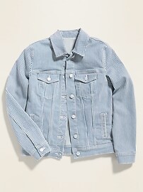 View large product image 3 of 3. Railroad-Stripe Jean Jacket for Women