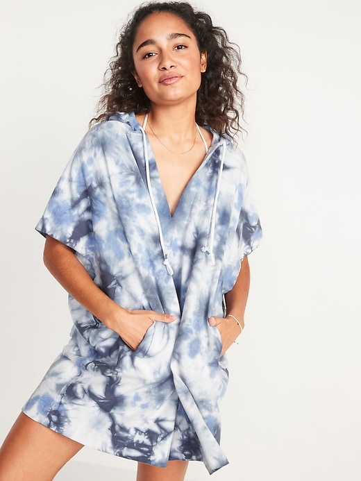 Image number 1 showing, Hooded Loop-Terry Swim Cover-Up