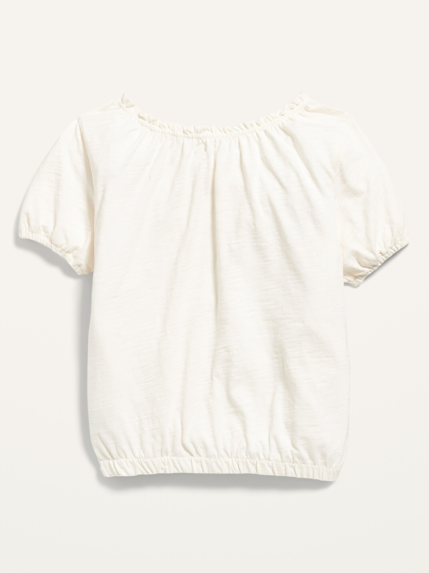 PuffSleeve ButtonFront SlubKnit Top for Girls Old Navy