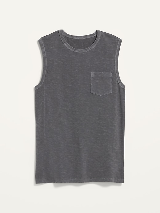 View large product image 2 of 2. Vintage Garment-Dyed Gender-Neutral Sleeveless Tee for Adults