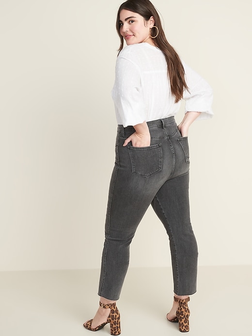 Image number 7 showing, High-Waisted Raw-Edged Flare Ankle Jeans For Women