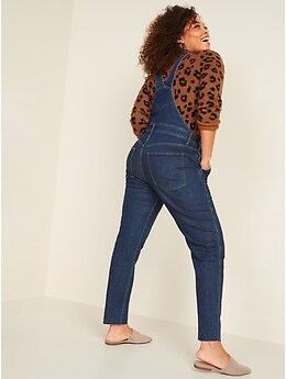 Straight Dark-Wash Jean Overalls for Women