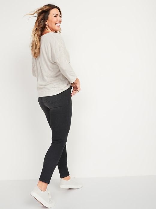 Image number 7 showing, Extra High-Waisted Rockstar 360° Stretch Super Skinny Black Jeans for Women