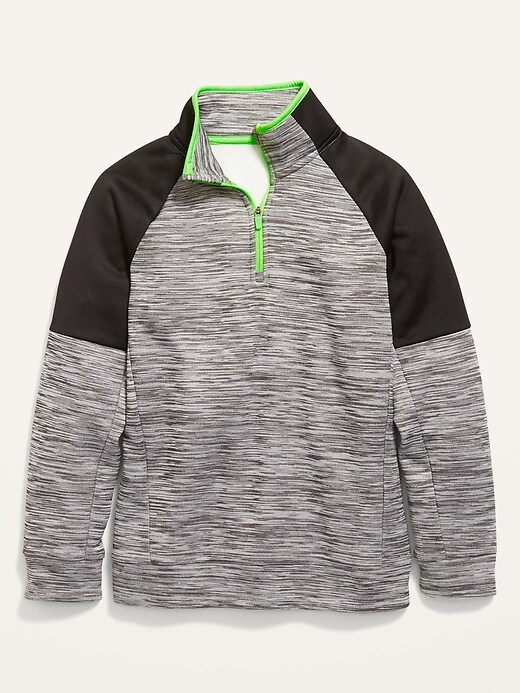 View large product image 2 of 3. Techie Fleece Color-Block Quarter-Zip Sweatshirt for Boys