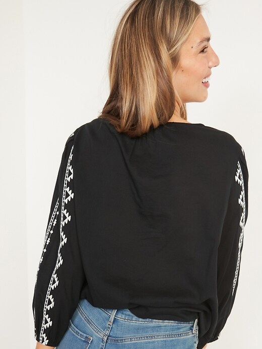 State Of Grace Embroidered Blouse--BOHO-1573