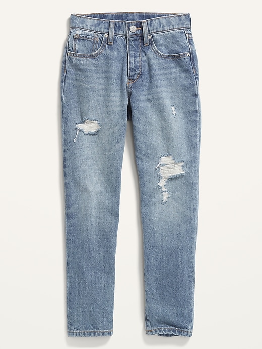 Image number 2 showing, High-Waisted O.G. Straight Built-In Tough Button-Fly Non-Stretch Jeans for Girls