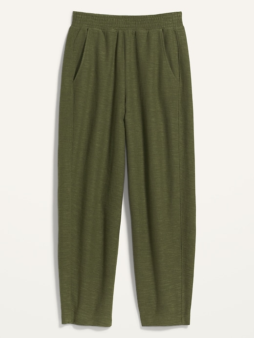 Image number 4 showing, Extra High-Waisted Lightweight Textured Barrel-Leg Sweatpants
