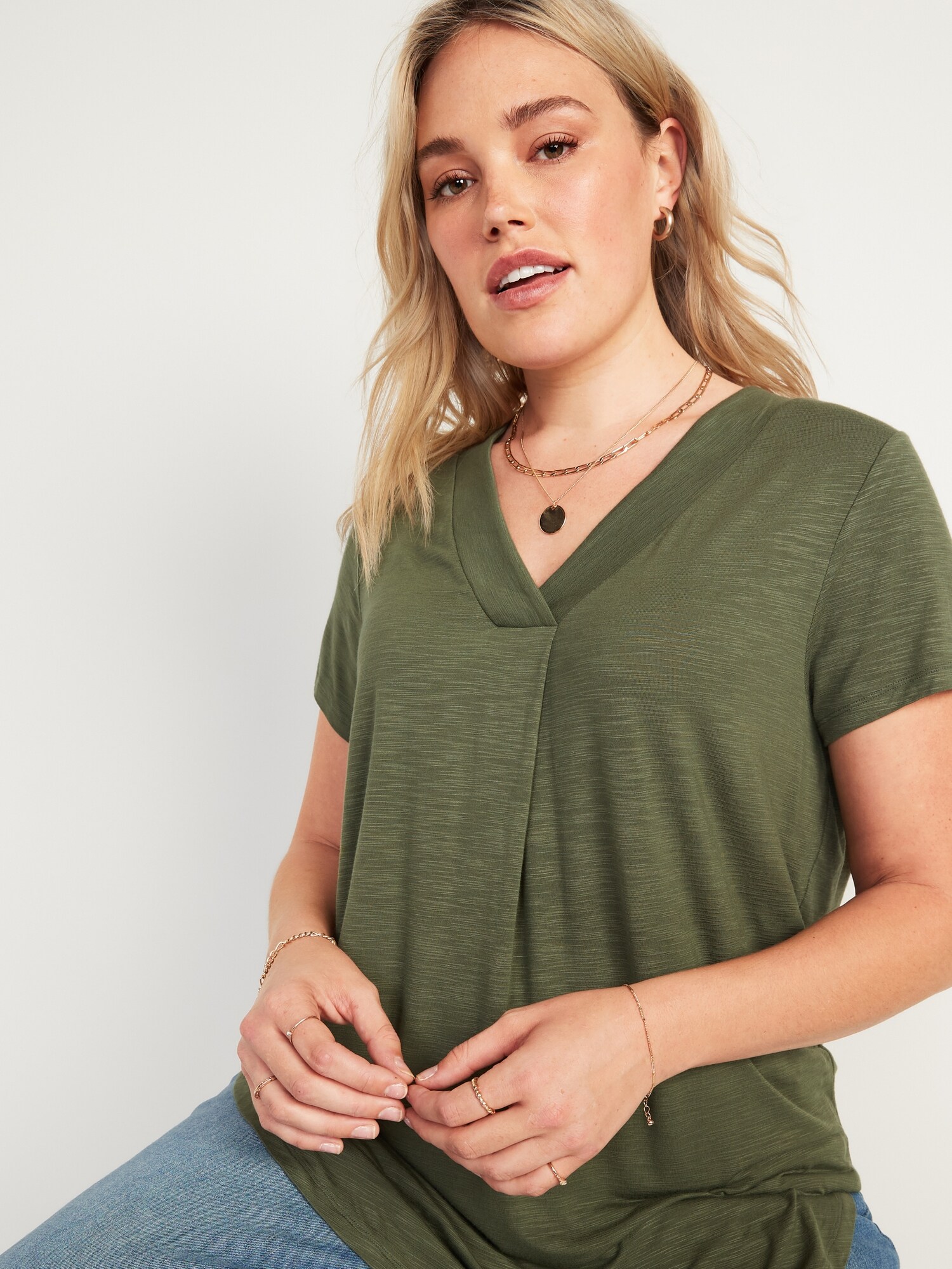 v neck tunic t shirt