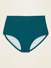 View large product image 3 of 3. High-Waisted Textured Pique Swim Bottoms