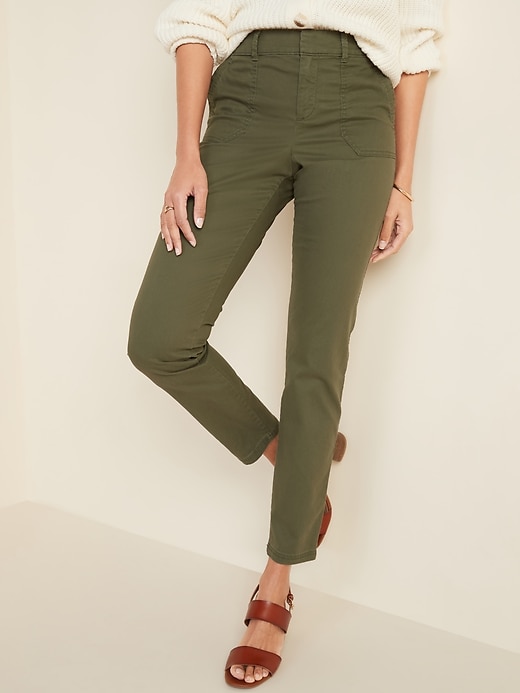 View large product image 1 of 3. Mid-Rise Pixie Ankle Chinos
