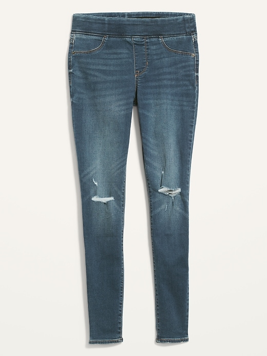 Mid-Rise Distressed Rockstar Jeggings for Women
