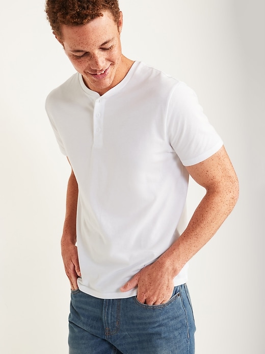 View large product image 1 of 3. Soft-Washed Jersey Henley T-Shirt for Men