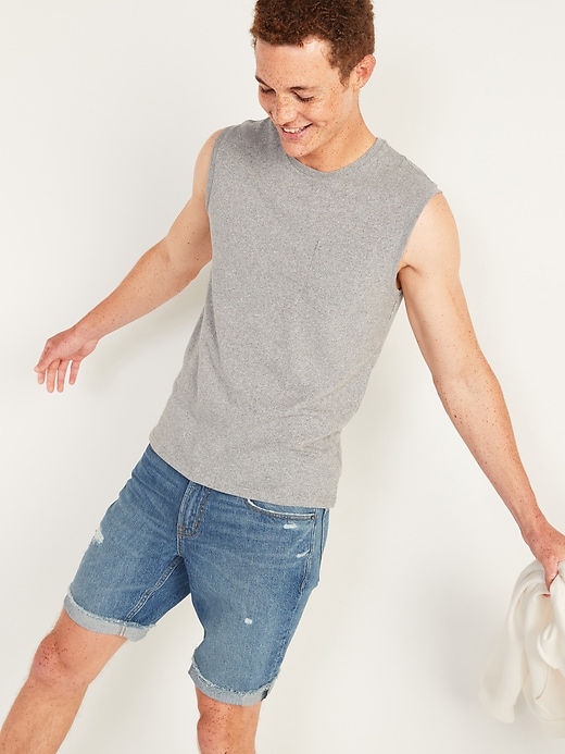 Image number 1 showing, Soft-Washed Chest-Pocket Muscle Shirt