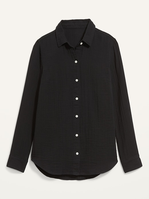 Image number 4 showing, Long-Sleeve Textured Classic Shirt for Women