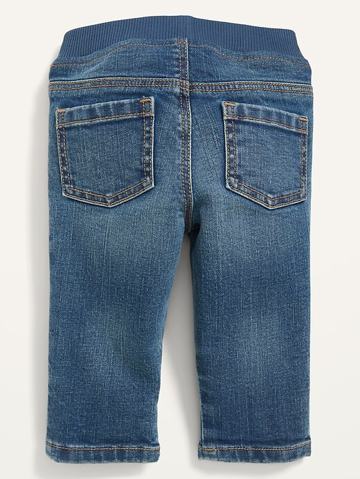 Unisex Rib-Knit-Waist Medium-Wash Pull-On Skinny Jeans for Baby 