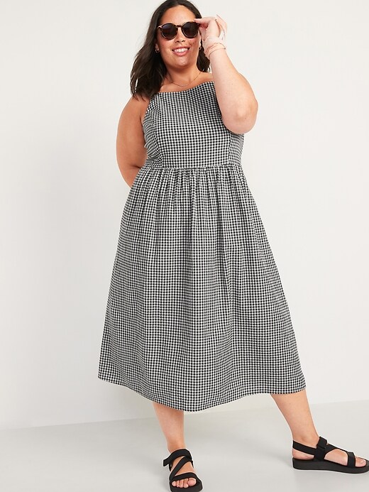 Image number 7 showing, Fit & Flare Gingham Midi Cami Dress for Women