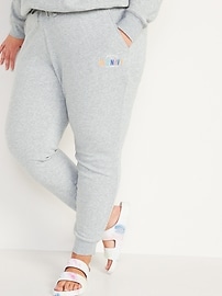 Pantalon de jogging en coton ouaté rétro avec logo à taille mi-basse pour Femme