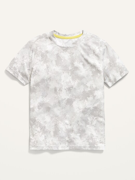 Voir une image plus grande du produit 1 de 2. T-shirt à manches courtes et imprimé camouflage Performance Go-Dry en maille pour Garçon