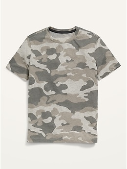 Old Navy Boys' Softest Camo-Print Tee Gray Camo Regular Size L