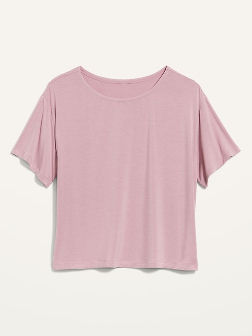 L'image numéro 4 présente T-shirt ample en jersey ultra-doux pour Femme