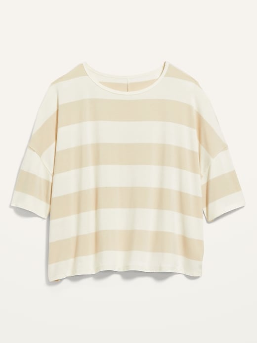 Image number 4 showing, Oversized Luxe Striped T-Shirt for Women