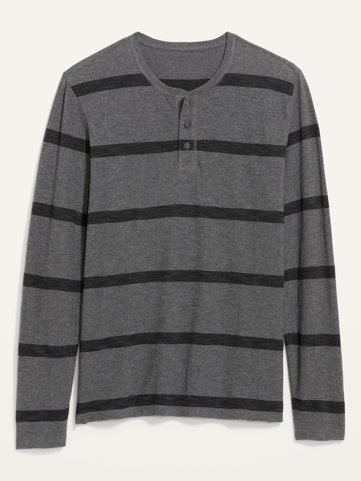 Soft-Washed Striped Long-Sleeve Henley T-Shirt for Men | Old Navy