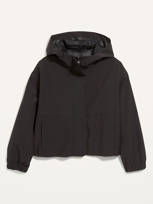 Image number 4 showing, Water-Resistant Hooded Cropped Utility Jacket for Women