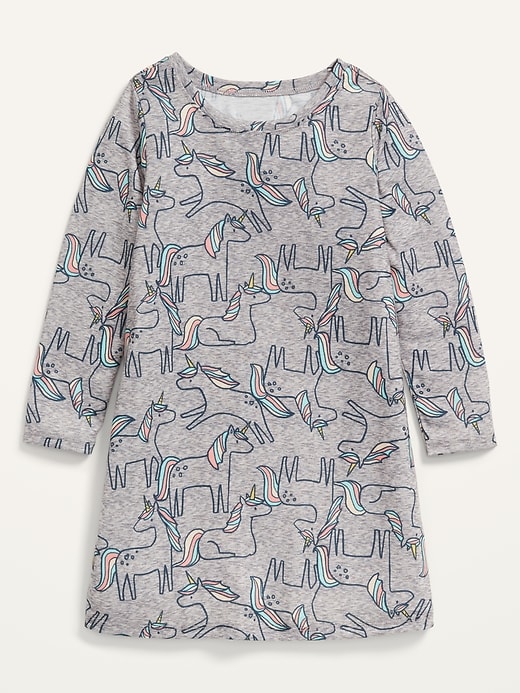 View large product image 1 of 2. Printed Long-Sleeve Nightgown for Toddler Girls
