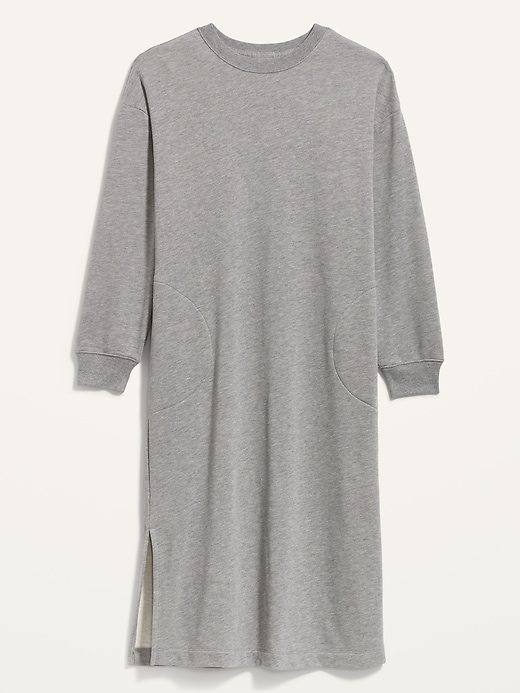 Image number 3 showing, French-Terry Sweatshirt Midi Shift Dress