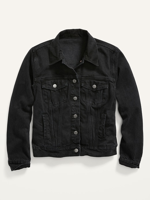 Image number 4 showing, Classic Black Jean Jacket for Women