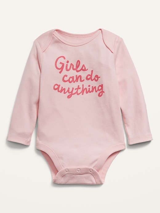 View large product image 1 of 2. Unisex Long-Sleeve Graphic Bodysuit for Baby