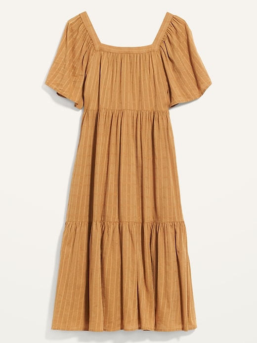 Image number 4 showing, Dobby Bell-Sleeve Midi Swing Dress for Women