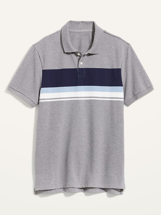 Moisture-Wicking Chest-Stripe Pique Pro Polo Shirt For Men | Old Navy