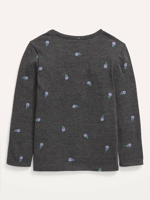 View large product image 2 of 2. Unisex Long-Sleeve Floral T-Shirt for Toddler