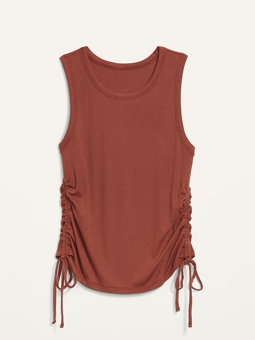 Image number 4 showing, UltraLite Rib-Knit Side-Cinch Cropped Tank Top for Women