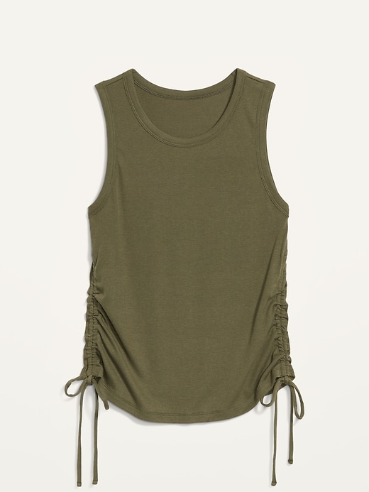 Image number 4 showing, UltraLite Rib-Knit Side-Cinch Cropped Tank Top for Women