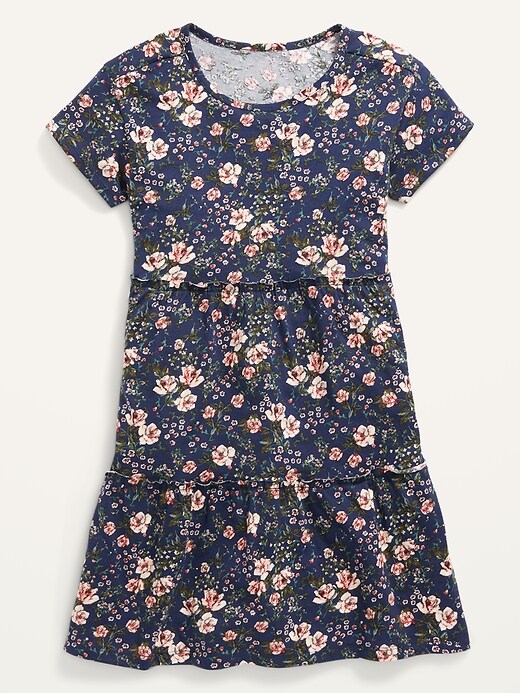 Old Navy Tiered Printed Short-Sleeve Dress for Girls. 1